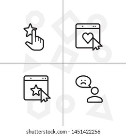 Feedback rating rate, favorite icon set ransparent background