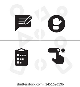 Feedback rating rate, favorite solid filled glyph icon set ransparent background