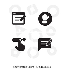 Feedback rating rate, favorite solid filled glyph icon set ransparent background