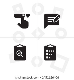 Feedback rating rate, favorite solid filled glyph icon set ransparent background