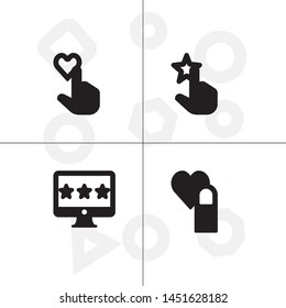 Feedback rating rate, favorite solid filled glyph icon set ransparent background