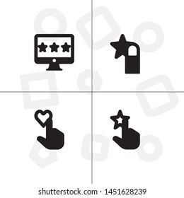 Feedback rating rate, favorite solid filled glyph icon set ransparent background