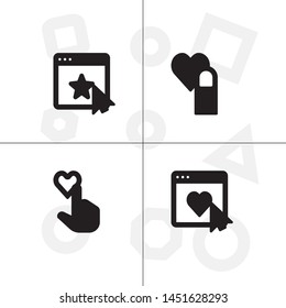 Feedback rating rate, favorite solid filled glyph icon set ransparent background