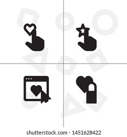 Feedback rating rate, favorite solid filled glyph icon set ransparent background