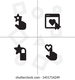 Feedback rating rate, favorite solid filled glyph icon set ransparent background