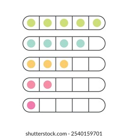 Feedback rating scale colored icons vector objects