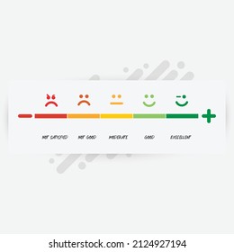 Feedback or rating scale with Emoji. Customer's review and evaluation of service or good.Set of Emoji Colored Flat Icons. 