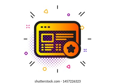 Feedback rating sign. Halftone circles pattern. Star icon. Web favorite symbol. Classic flat favorite icon. Vector