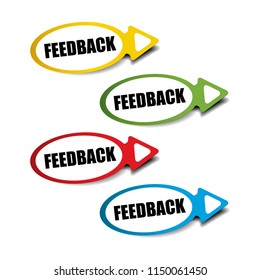 Feedback Realistic,Sticker and Tag set -vector illustration