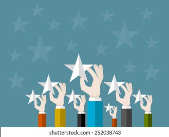 Feedback recognition concept . Flat design illustration