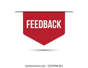 feedback red banner design vector illustration