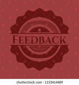 Feedback red emblem. Retro