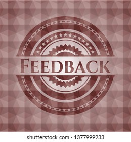 Feedback red seamless geometric badge.