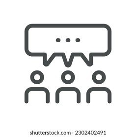 Esquema de iconos y vector lineal relacionados con la retroalimentación.