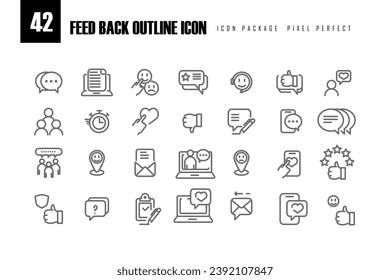 feedback related outline icon pixel perfect designed for web or mobile app, vector outline icon design