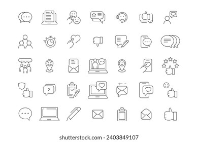 feedback related outline icon pixel perfect designed for web or mobile app, vector outline icon design