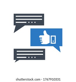 Feedback Related Vector Glyph Icon. Isolated on White Background. Vector Illustration.