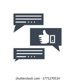 Feedback Related Vector Glyph Icon. Isolated on White Background. Vector Illustration.