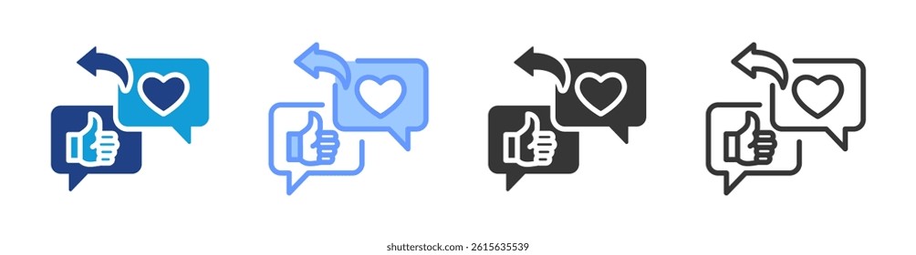 Feedback Response icon set multiple style collection