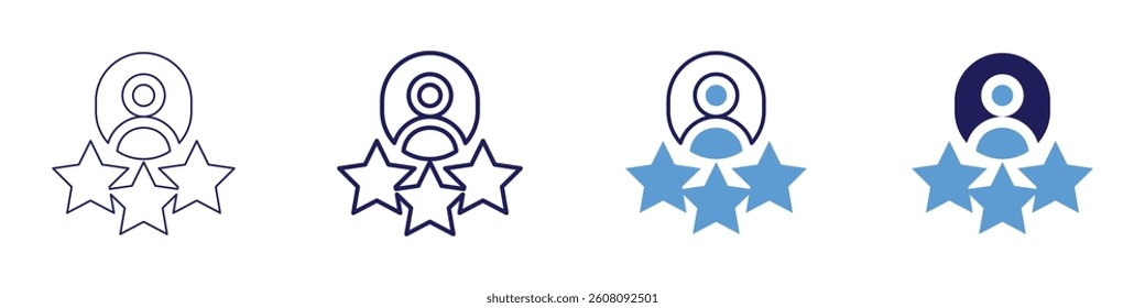 Feedback retention icon in 4 different styles. Thin Line, Line, Bold Line, Duotone. Duotone style. Editable stroke.