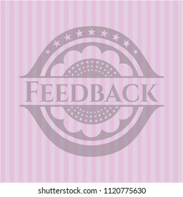 Feedback retro style pink emblem