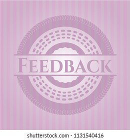 Feedback retro style pink emblem