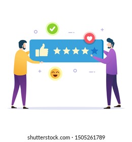 Feedback and review concept for customer satisfaction. User experience give vote review results