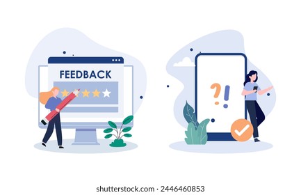 Feedback and review concept illustration vector