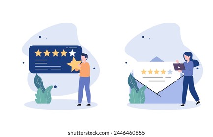 Comentarios y revisión concepto ilustración Vector