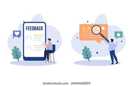 Feedback and review concept illustration vector
