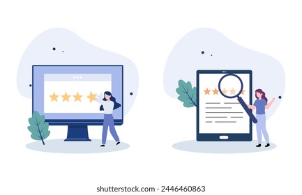 Comentarios y revisión concepto ilustración Vector