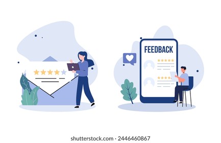 Comentarios y revisión concepto ilustración Vector