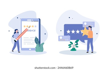 Comentarios y revisión concepto ilustración Vector