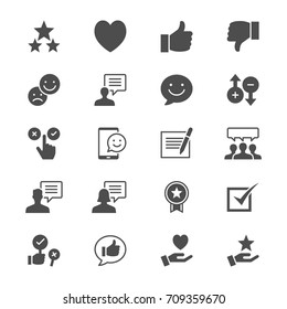 Feedback and review flat icons