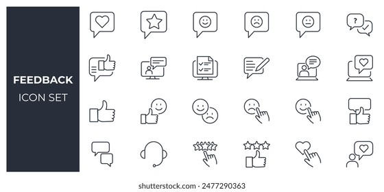 Conjunto de iconos de Comentarios y revisión 