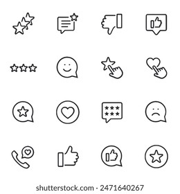 Feedback review icon set vector