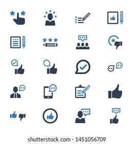 Feedback review icons. vector graphics