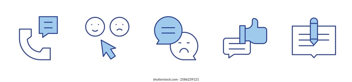 feedback, review, like. Feedback Icon vector illustration. Line Duotone style. Editable stroke.