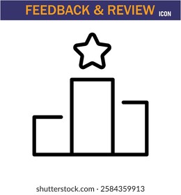 Feedback And Review line Icon. editable stroke icon. Vector illustration icon on white background, EPS 10.
