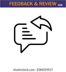 Feedback And Review line Icon. editable stroke icon. Vector illustration icon on white background, EPS 10.