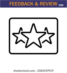 Feedback And Review line Icon. editable stroke icon. Vector illustration icon on white background, EPS 10.