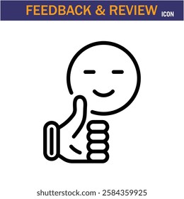 Feedback And Review line Icon. editable stroke icon. Vector illustration icon on white background, EPS 10.