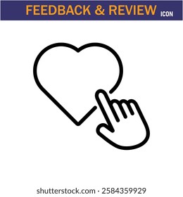Feedback And Review line Icon. editable stroke icon. Vector illustration icon on white background, EPS 10.