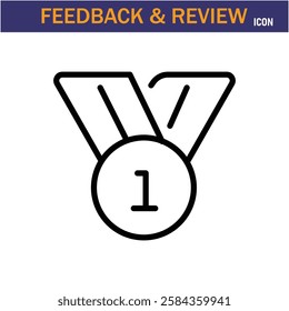 Feedback And Review line Icon. editable stroke icon. Vector illustration icon on white background, EPS 10.