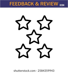 Feedback And Review line Icon. editable stroke icon. Vector illustration icon on white background, EPS 10.