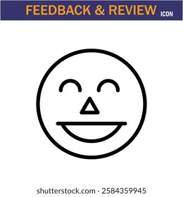 Feedback And Review line Icon. editable stroke icon. Vector illustration icon on white background, EPS 10.