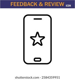 Feedback And Review line Icon. editable stroke icon. Vector illustration icon on white background, EPS 10.