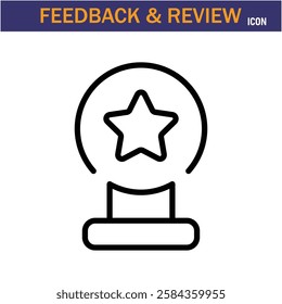 Feedback And Review line Icon. editable stroke icon. Vector illustration icon on white background, EPS 10.