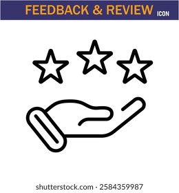 Feedback And Review line Icon. editable stroke icon. Vector illustration icon on white background , EPS 10.