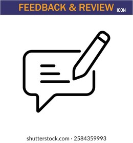 Feedback And Review line Icon. editable stroke icon. Vector illustration icon on white background, EPS 10.
